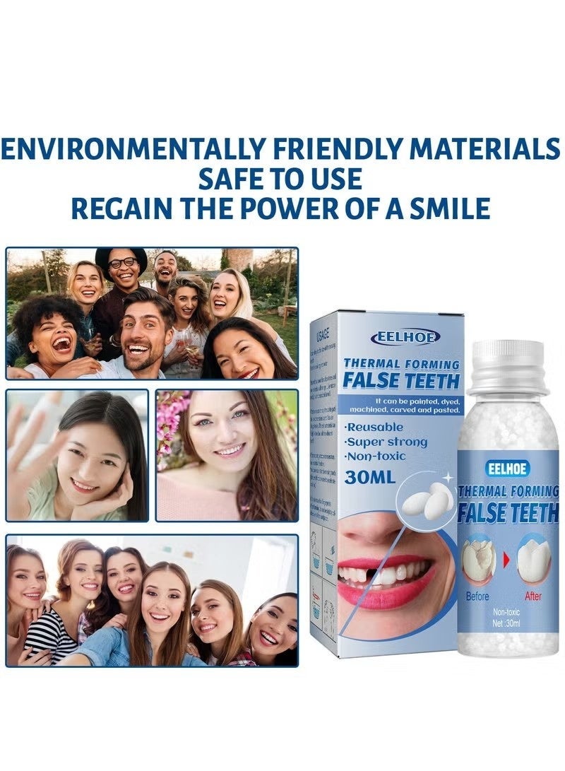 إيلهو طقم إصلاح الأسنان الاصطناعية بالتشكيل الحراري، حبيبات إصلاح الأسنان للأسنان المفقودة والمكسورة، طقم إصلاح حشوات الأسنان المؤقتة - Image 4